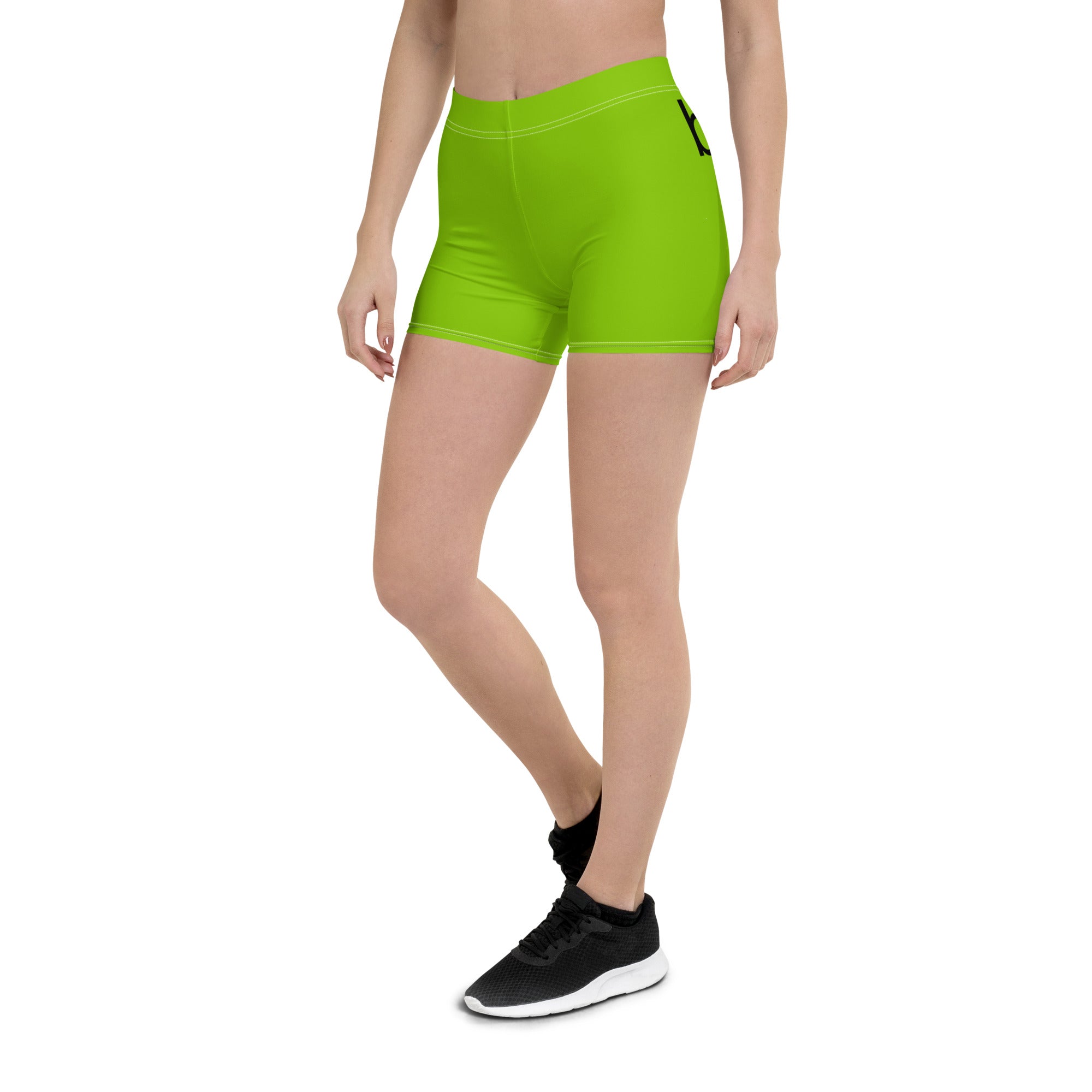 Brat Green Girls' Shorts. Black Gym Shorts. Lime Green Workout Shorts. WickedYo.